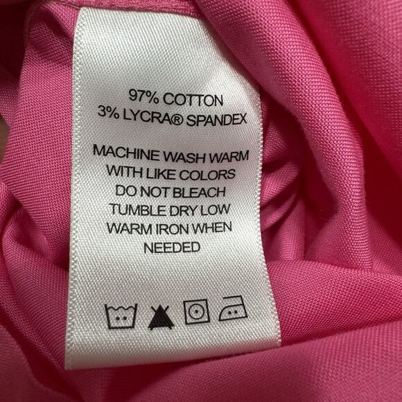 Foxcroft Top Womens 10 Pink Tunic Button Up Shirt Non Iron Stretch Collared - Picture 15 of 15